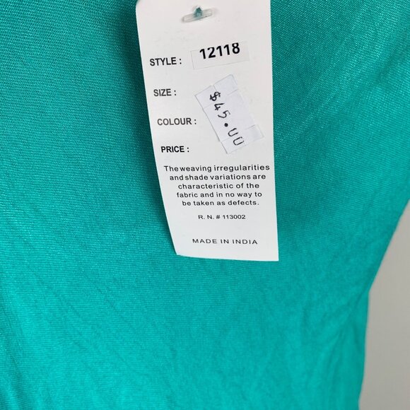 India Boutique Sleeveless Aqua Dress With Palm Tree Print L Swim Coverup - Picture 6 of 7